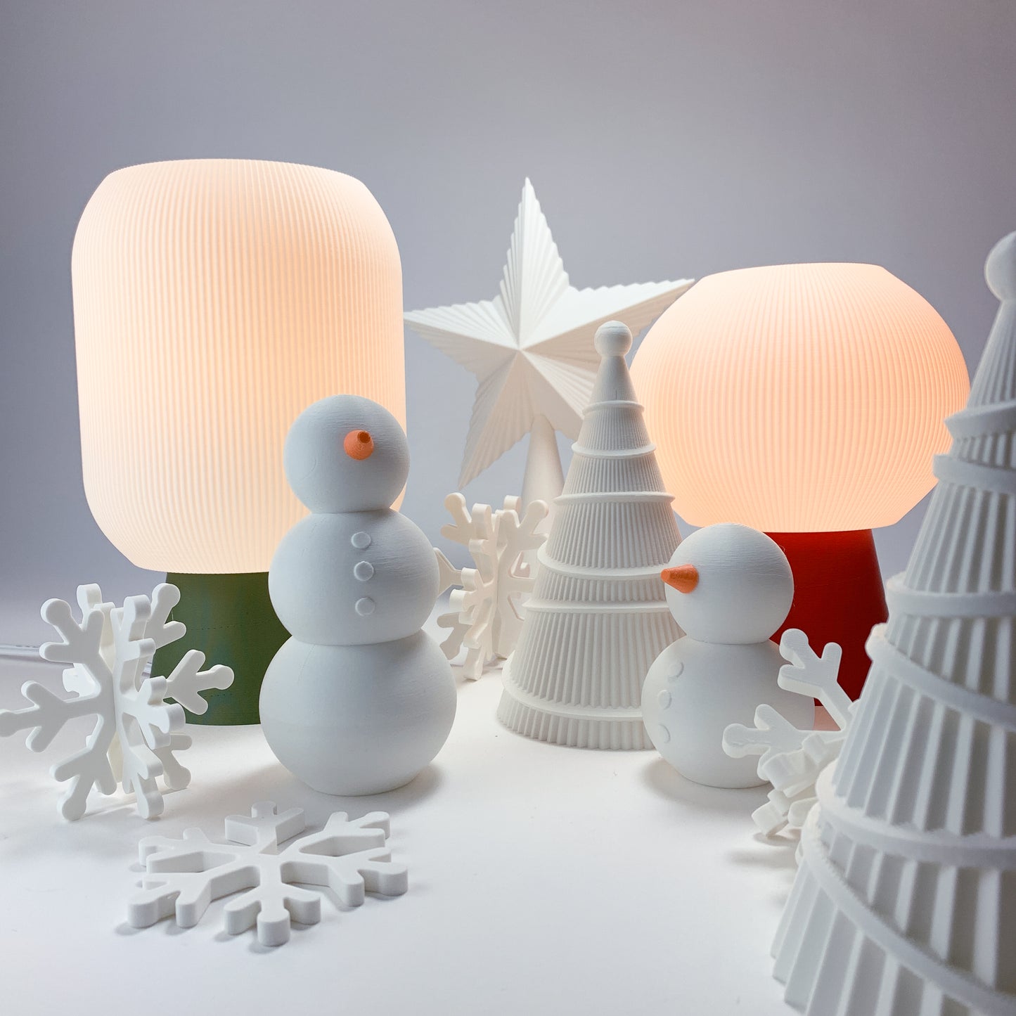 Winter Bliss Holiday Decor Package (8 pieces)- Mantel Decoration - Holiday Decoration - Modern Holiday Decor - Christmas Decoration - Honey and Ivy