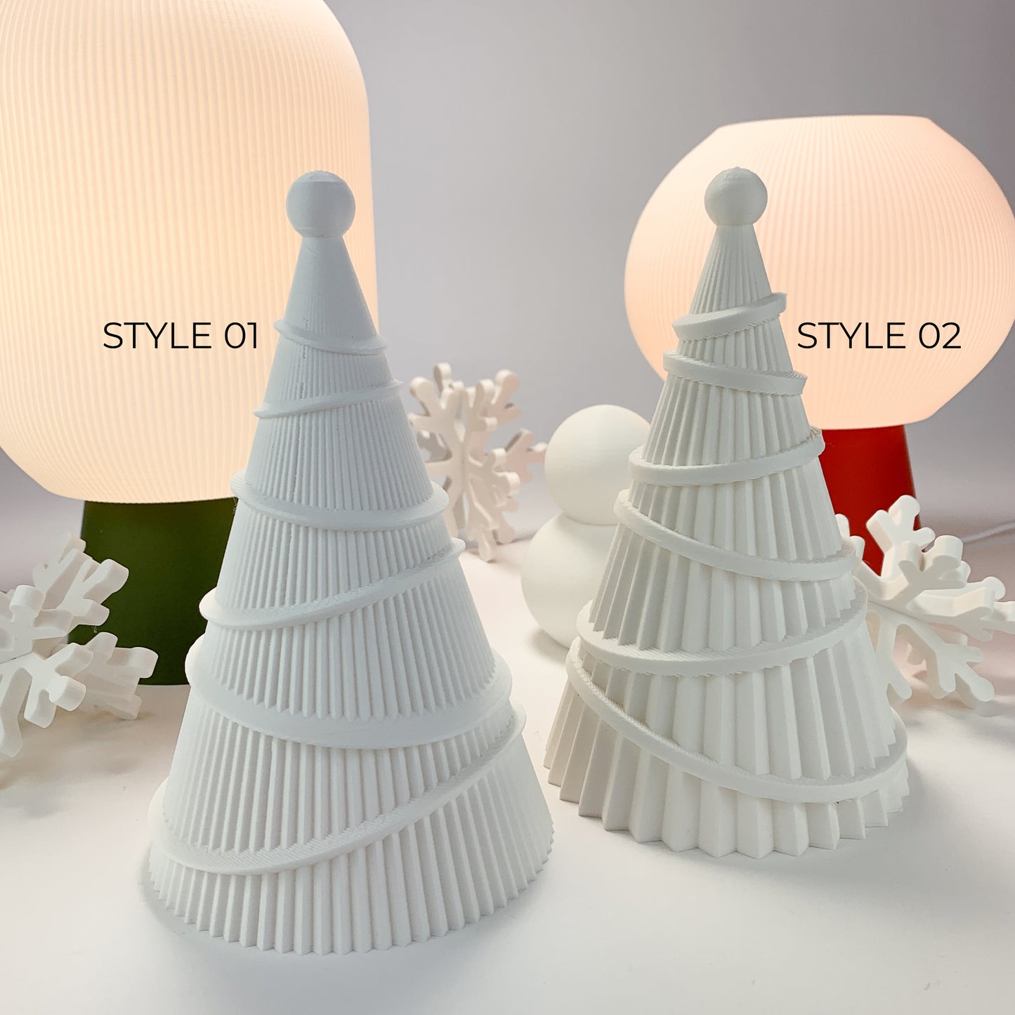 Christmas Tree (STYLE 02 ) - Mantel Decoration - Holiday Decoration - Modern Holiday Decor - 3D Printed Wood Tone Christmas Tree - Honey and Ivy